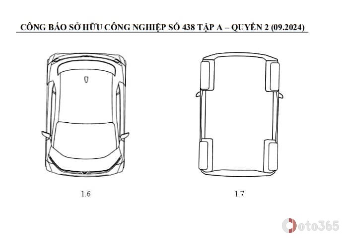 Thiết kế nóc xe được dự đoán là của VF2