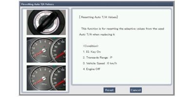 Quy trình xóa bộ nhớ tạm của hộp điều khiển hộp số