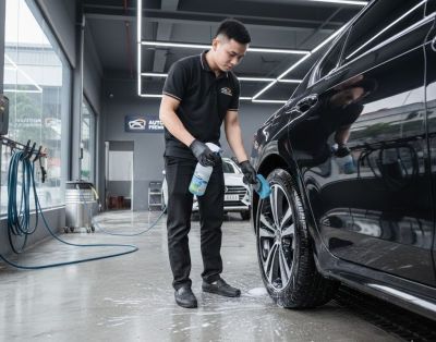 Dùng dưỡng bóng lốp ô tô lợi hại ra sao?