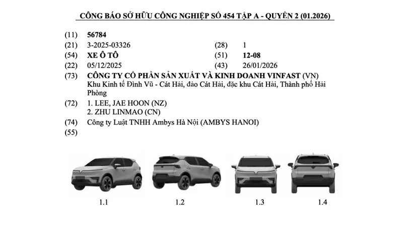 Xe điện VinFast VF 5 2026 lộ diện với ngoại hình mới mẻ