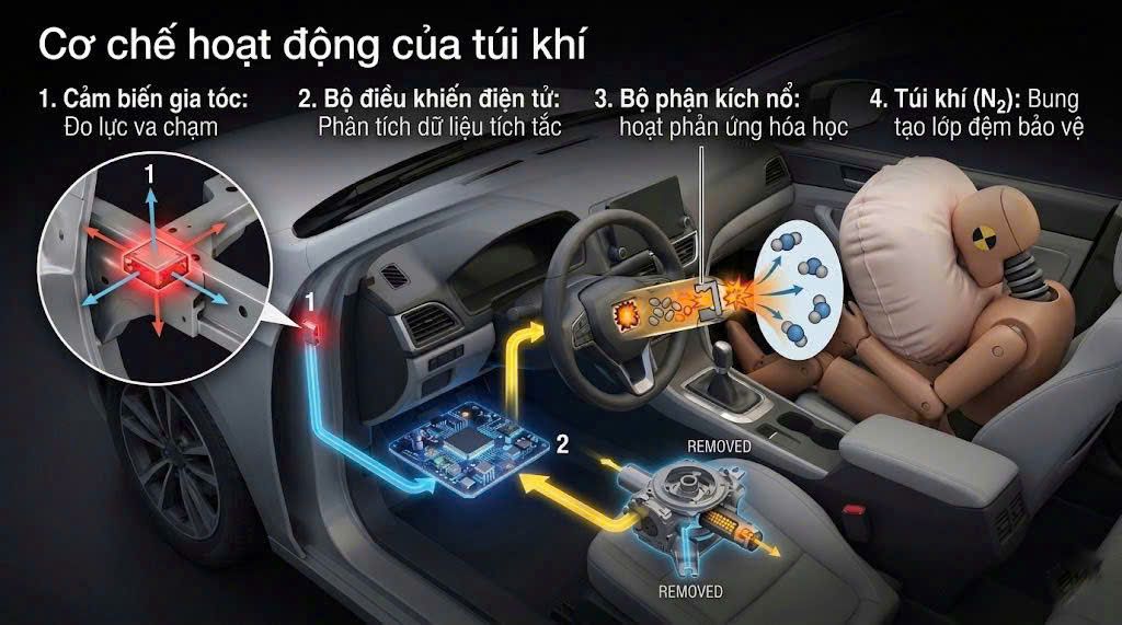Tại sao túi khí bên hông lại nhạy và quan trọng hơn túi khí trước trong ô tô